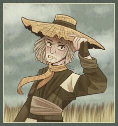 Wheatly standing in a grass field